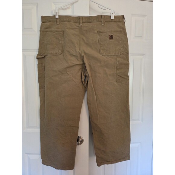 Carhartt B11-CML Washed Duck Work Dungaree Pants Cotton Camel Tan Men's 44x30 - Picture 3 of 6